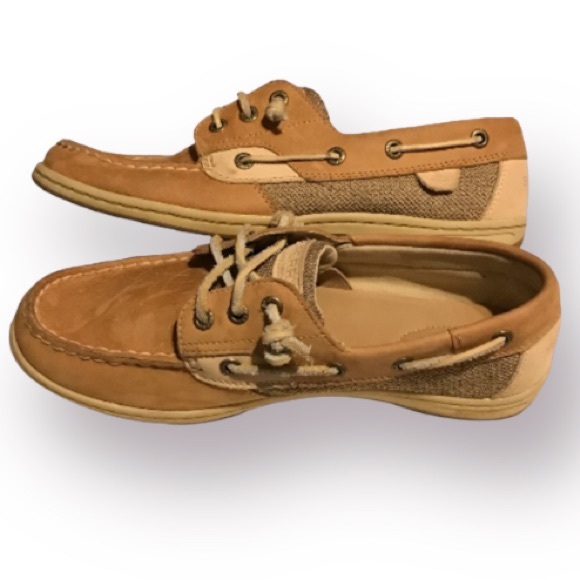 Women’s SPERRY Angelfish Linen Oat Boat Shoe. - Picture 5 of 10